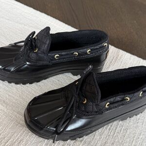Sperry Top-Sider Black Quilted Duck Boots Waterproof Fleece Lined Women’s 5 1/2